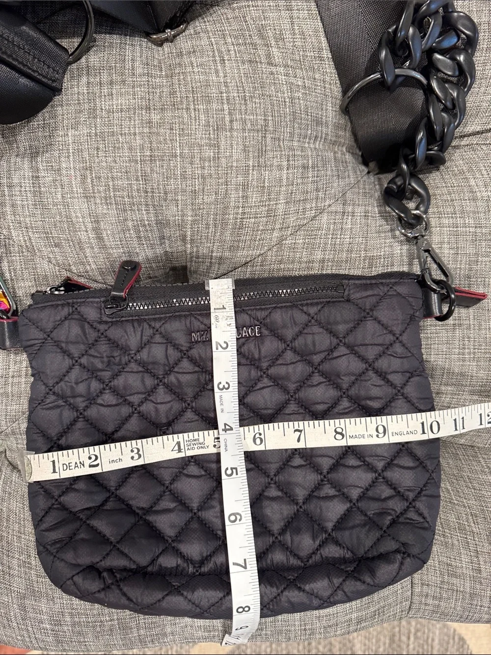 MZ Wallace Bag Mini Crosby Black Chain Quilted Crossbody EUC
